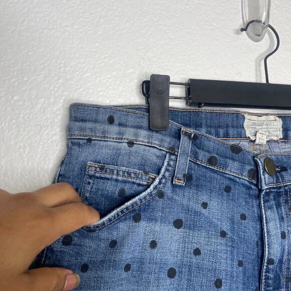 Current Elliott Womens Jeans Size 27 Denim Blue Polka Dot Skinny Leg Casual - Picture 12 of 14